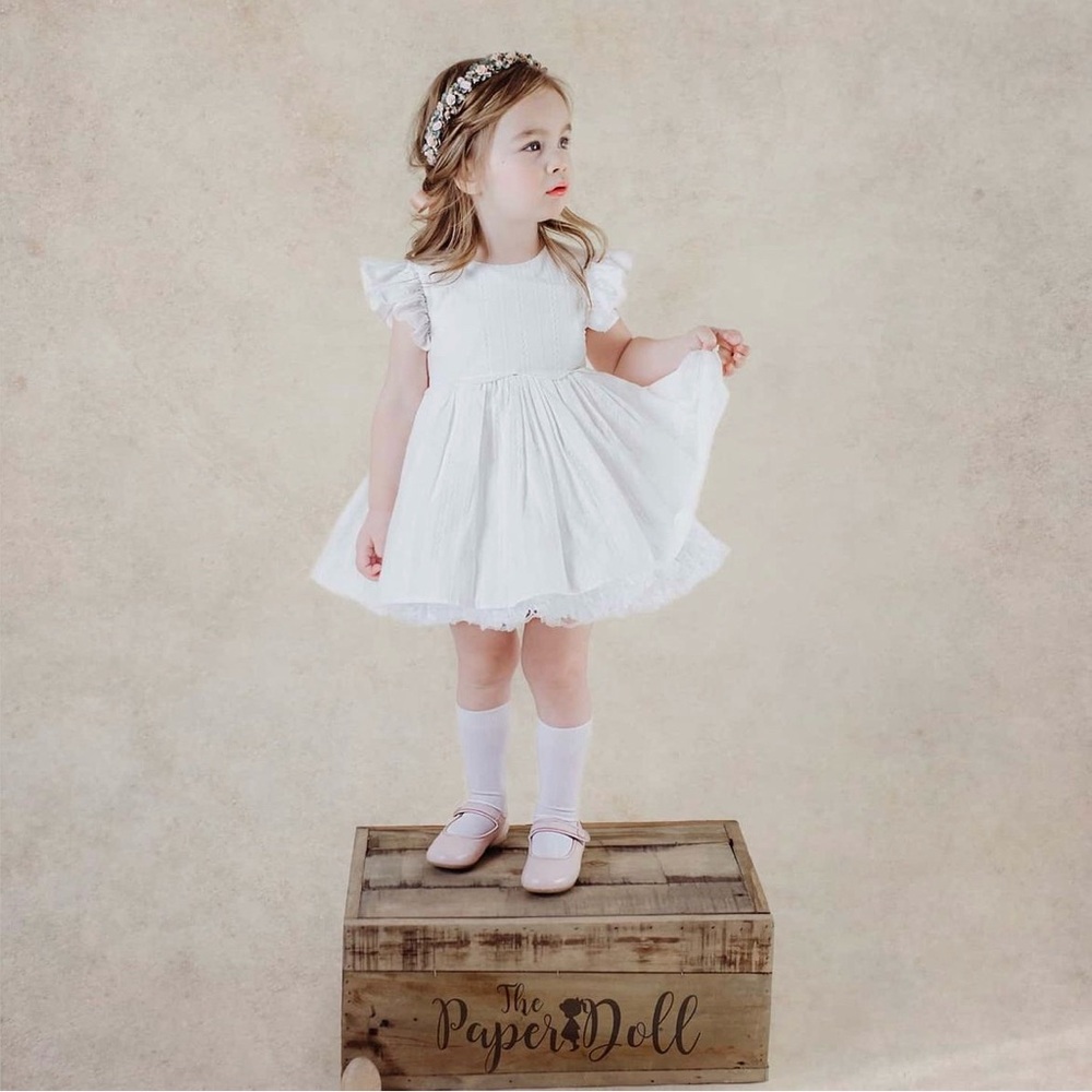 Size 6 The Paper Doll White Dimity Hairloom Dress
